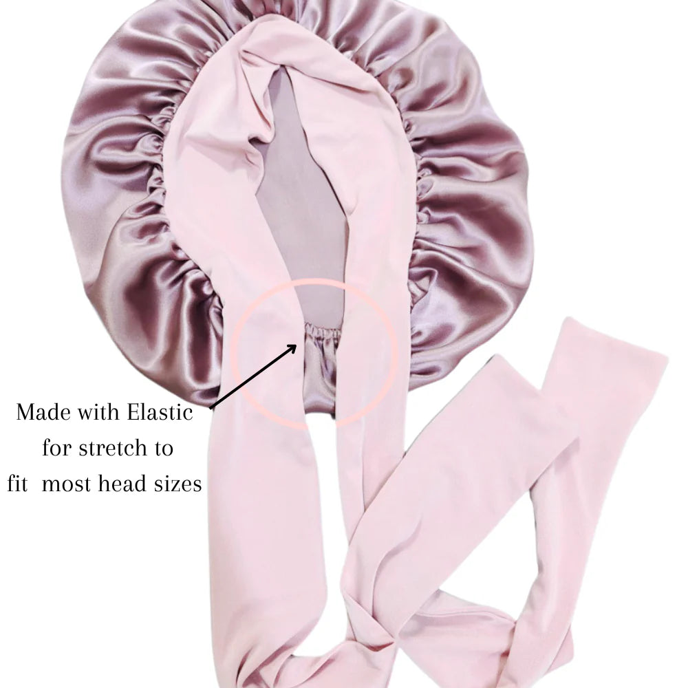 100% Silk Bonnet and Silk scrunchie set for hair