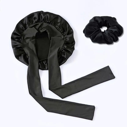 100% Silk Bonnet and Silk scrunchie set for hair